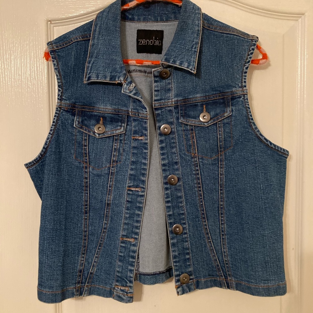 Jean vest, like new!